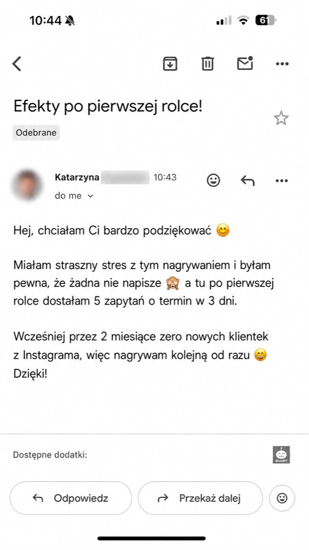 Wiadomość od Katarzyny